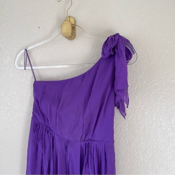 ALICE + OLIVIA Silk one shoulder purple Dress size small - Picture 6 of 15